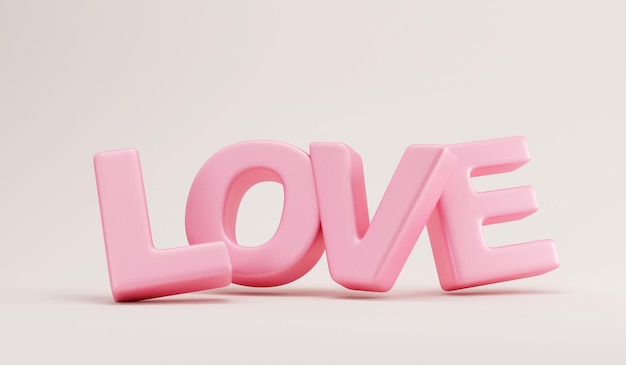 Love Pink tekstskilt på trendy lys studiobakgrunn