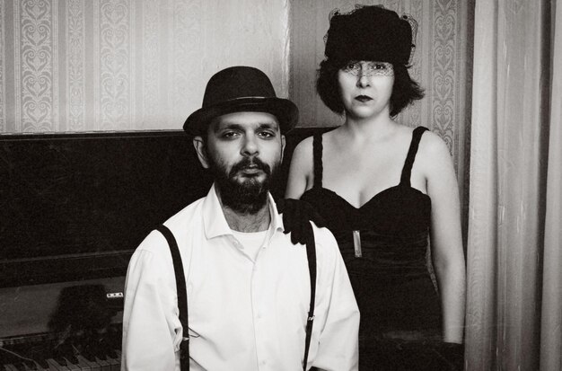 Man and the woman retro portrait