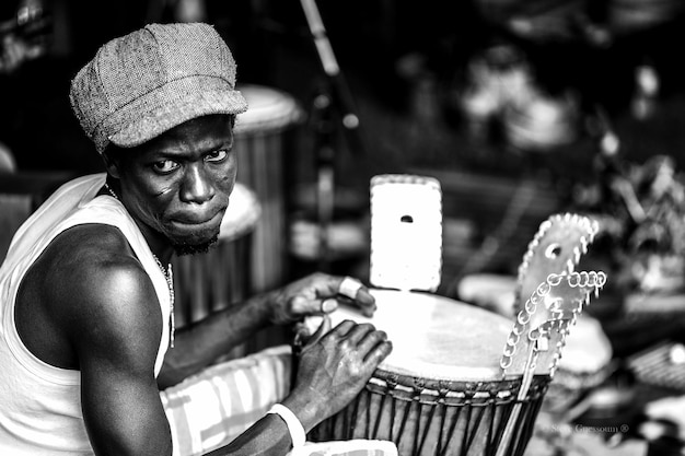 Man playing drum