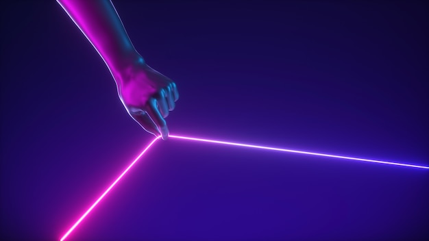Mannequin body part isolated on dark ultraviolet background.