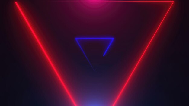 Many neon triangles in space abstract computer generated backdrop 3D render
