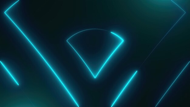 Many neon triangles in space abstract computer generated backdrop 3D render