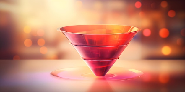 Marketing Funnel Illustration with Blurred Background and Copy Space on Solid Background Concept Marketing Funnel Blurred Background Copy Space Solid Background