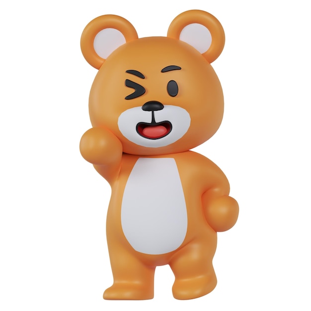 Mascot Cute Bear Winking Eye