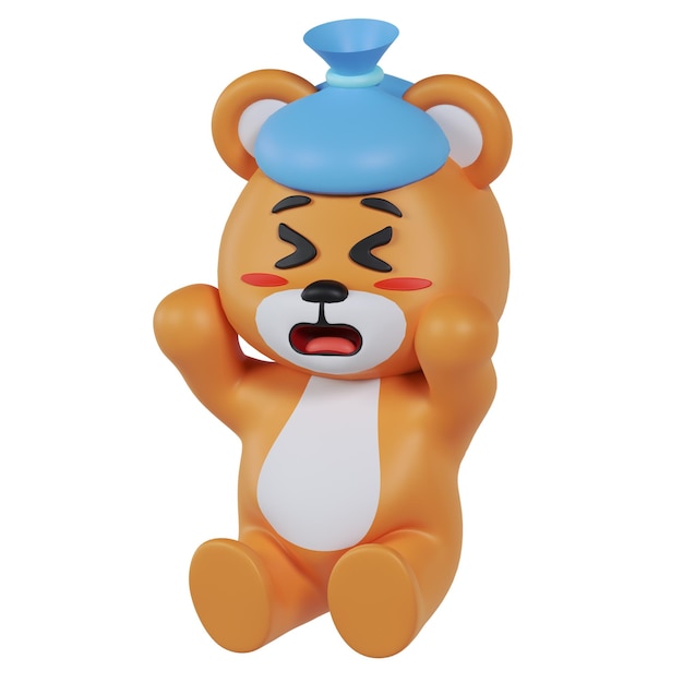 Mascot Cute Sick Bear fever
