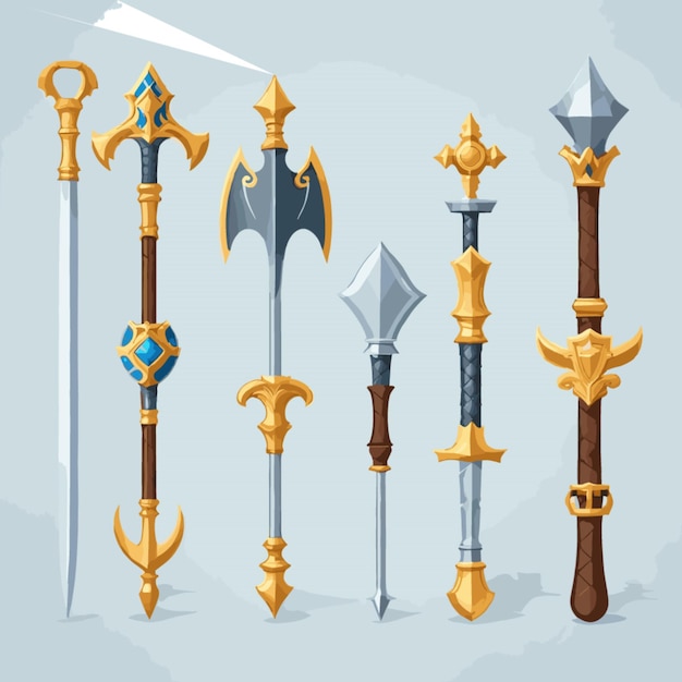 Medieval maces vector on white background