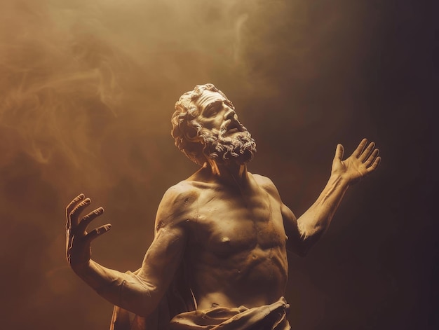 Medium shot of ancient greek woman waist high shot photography themed background