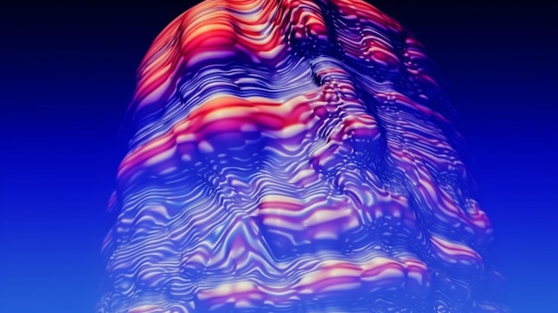 melting neon skull glitch photos blue background image ai generated art