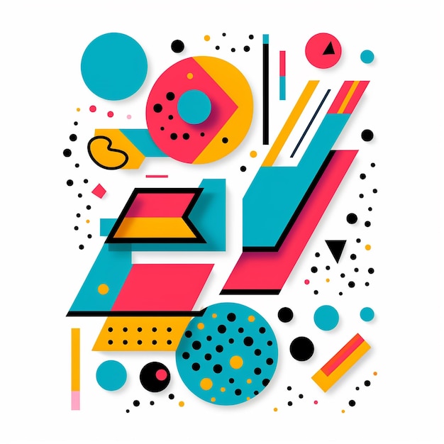 Memphis-klistremerkeform fargerik grafisk design badgevektor