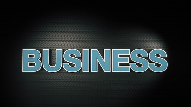 metal 3d business text with reflection