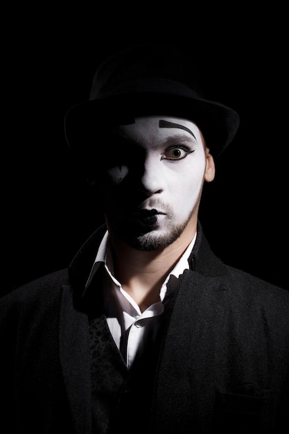 Mime viser teatralske følelser