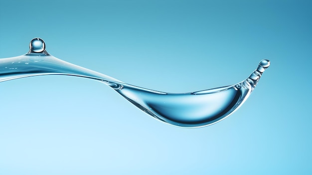 Minimalist Water Droplet on Blue Background