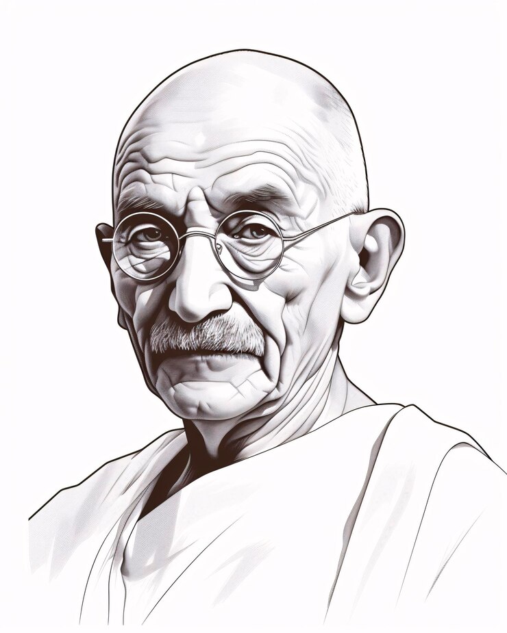 Foto minimalistic portrait of indian hero and freedom fighter mahatma gandhi ji 2 october