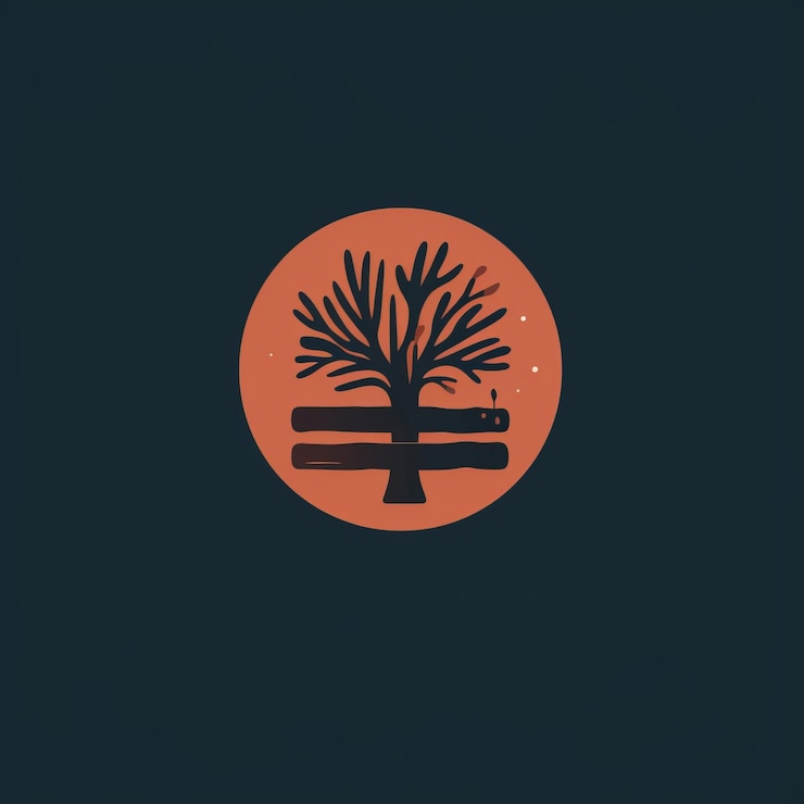 Foto minimalistisk logo for spisebord med pensel og palett