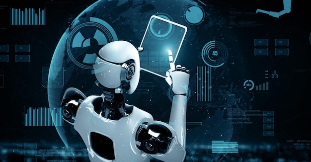 Mlp futuristic robot artificial intelligence huminoid ai for industrial factory