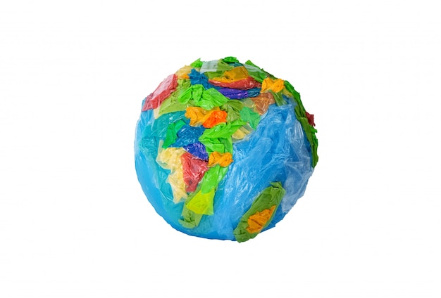 model of plastic globe, climate change concept