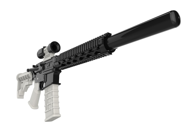 Modern assault rifles with white details