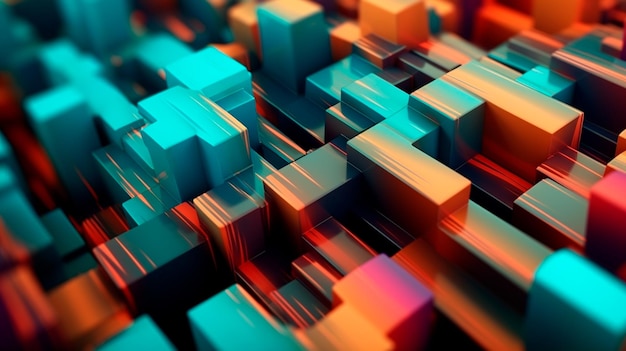 Modern digital abstract 3D background Copy space Based Generative AI