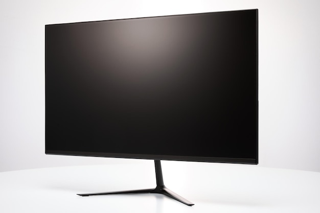 Monitor with black display closeup