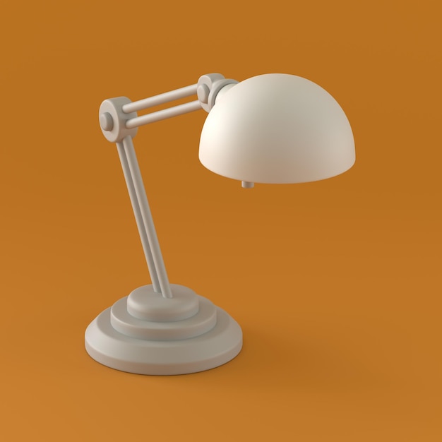 Monochrome Single Color Table Lamps in Orange Background 3d Rendering