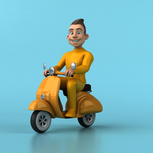Morsom 3D tegneserie gul karakter
