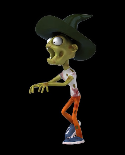 Morsom 3D-tegneserie zombie for Halloween
