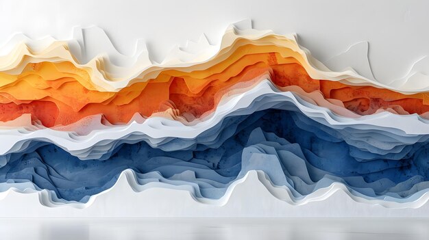multilayers color texture 3d papercut layers in gradient vector banner