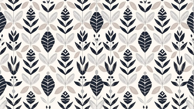 Navy blue floral wallpaper pattern