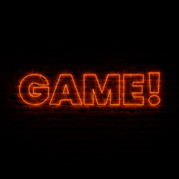Neon GAME With Dark Brick Background