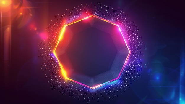 neon octagon light