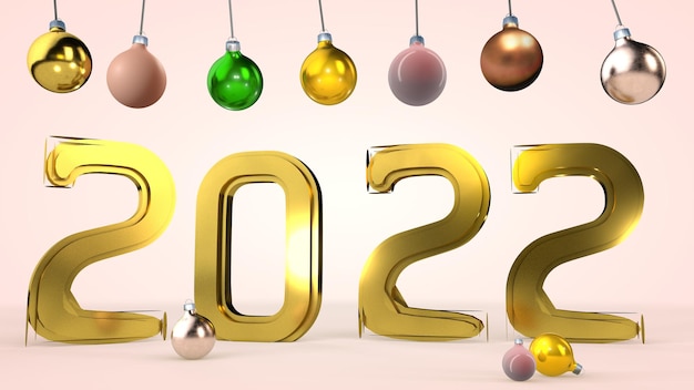 new 2022 year numbers rotation. 3d rendering cgi