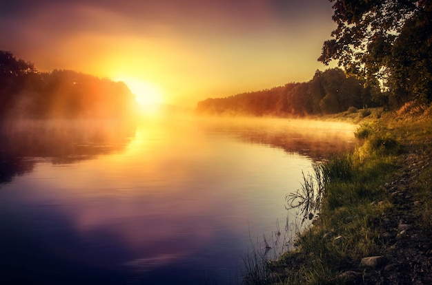 no humans scenery outdoors tree water grass river sunset lake sky nature sun reflection mountain