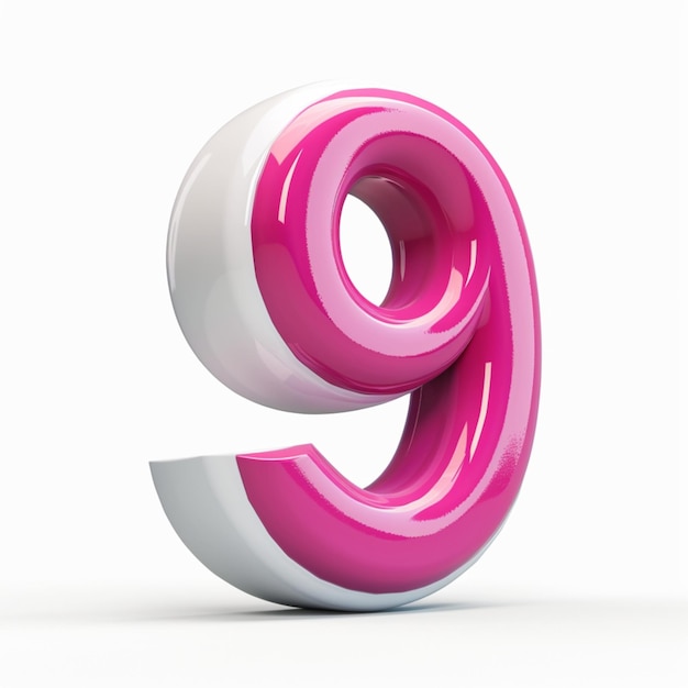 Numerical Number Nine in Creative Digital Art Style
