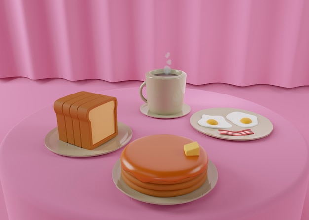 Nydelig frokost i tegneseriestil