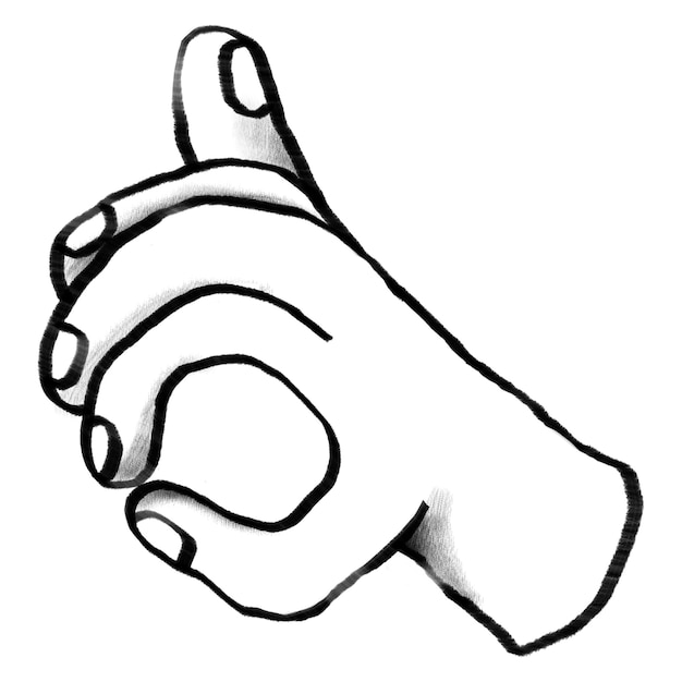 Okay hand png sign language doodle transparent background