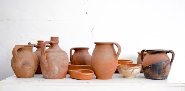old handmade pottery from macedonia image