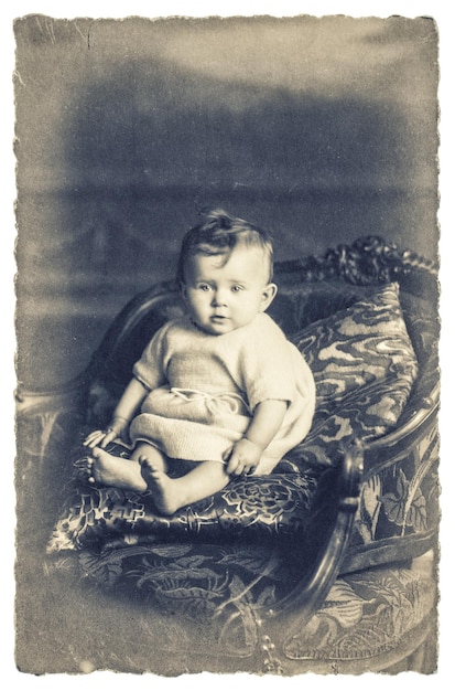 old picture from little baby with original film grain