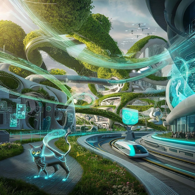 Omfattende, grønt nettsamfunn med avansert smartby-infrastruktur og høyhastighetsdatanettverk