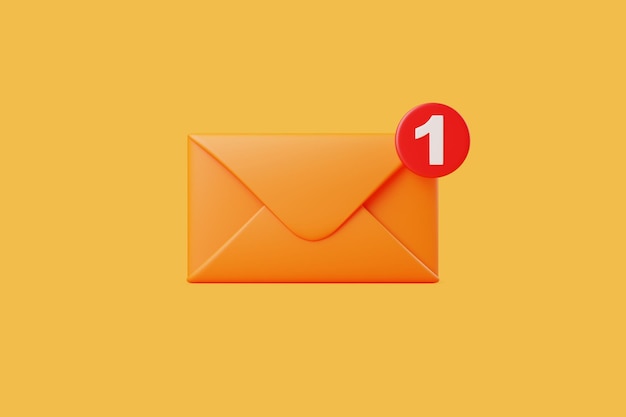 orange envelope with new message notification