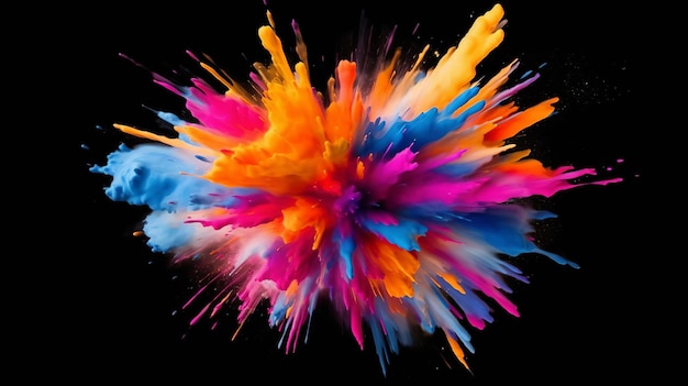 paint explosion isolated background on colorful background abstract colorful