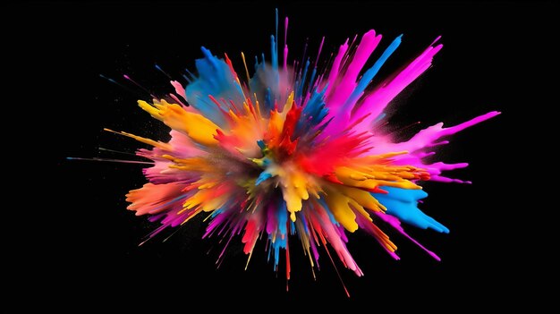 paint explosion isolated background on colorful background abstract colorful