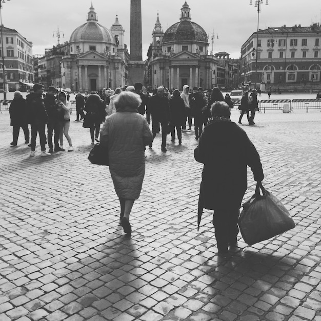 people walking at piazza del popolo