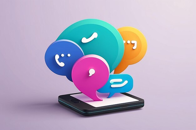 phone handset with speech bubble 3d vector icon cartoon minimal style support customer service help communication concept