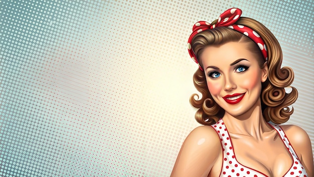 pin up up woman with a big smile
