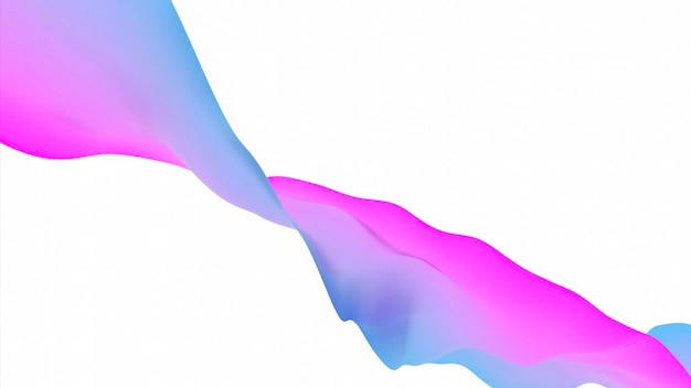 Pink and blue waving tape on a white background design colorful fabric with gradient effect swaying