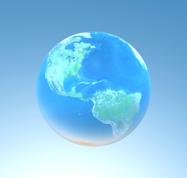 Planet earth background on soft blue background