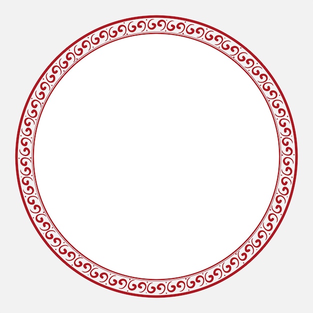 Png frame Chinese traditional pattern in red circle