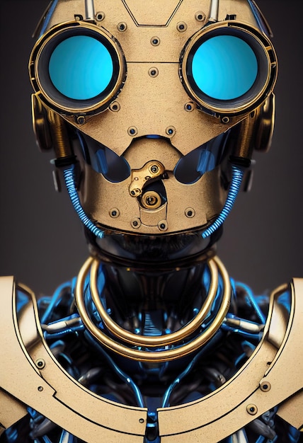 portrait of a futuristic robot. an artistic abstract cyberpunk fantasy. concept of a modern robot