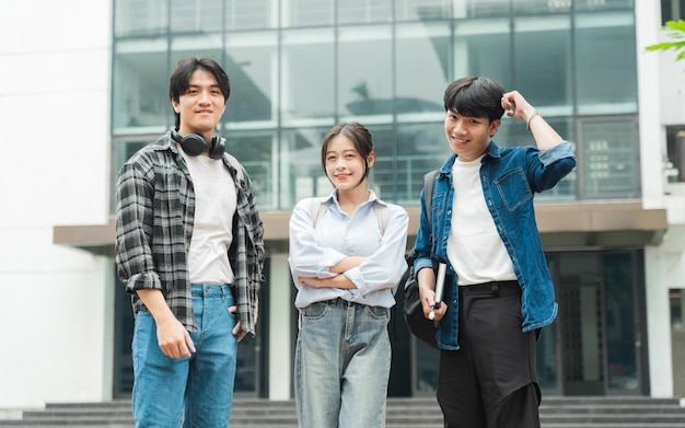Portrettbilde av en gruppe asiatiske studenter ved universitetetxA