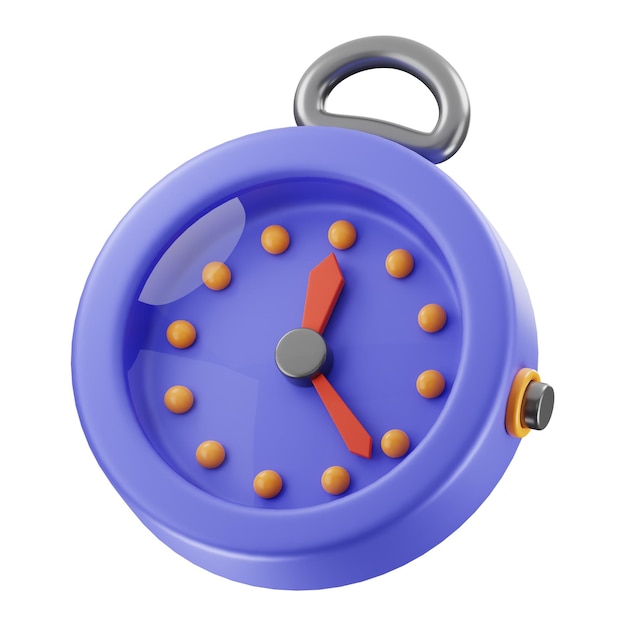 Premium digital marketing clock icon 3d rendering on isolated background